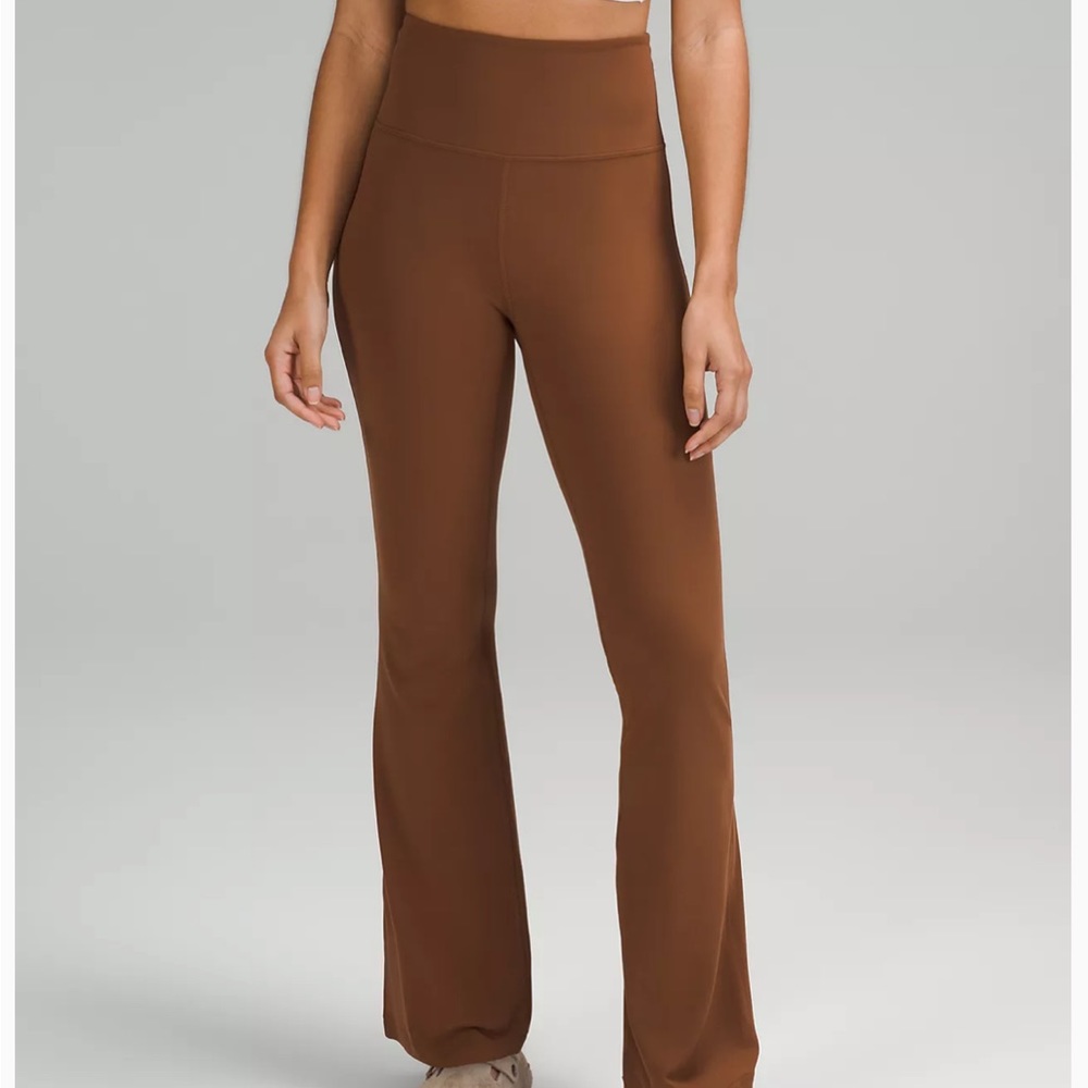 NWOT Brown Lululemon Groove Wide leg leggings